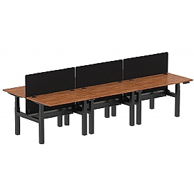 Air Electric Height Adjustable 6 Person Rectangular Back to Back Desks