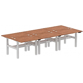 Air Electric Height Adjustable 6 Person Rectangular Back to Back Desks