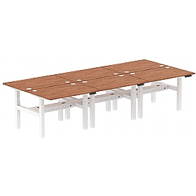 Air Electric Height Adjustable 6 Person Rectangular Back to Back Desks