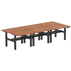 Air Electric Height Adjustable 6 Person Rectangular Back to Back Desks