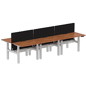 Air Electric Height Adjustable 6 Person Rectangular Back to Back Desks