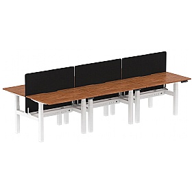 Air Electric Height Adjustable 6 Person Rectangular Back to Back Desks