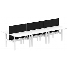 Air Electric Height Adjustable 6 Person Rectangular Back to Back Desks