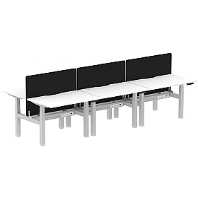 Air Electric Height Adjustable 6 Person Rectangular Back to Back Desks