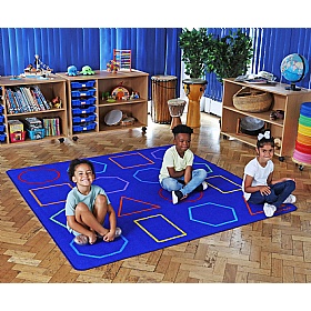 Essentials Rainbow Geometric Placement Carpet - Education