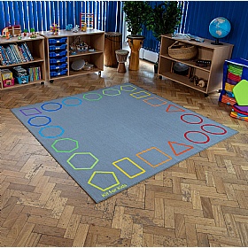 Essentials Rainbow Geometric Border Carpet