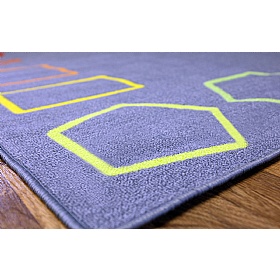 Essentials Rainbow Geometric Border Carpet - Education
