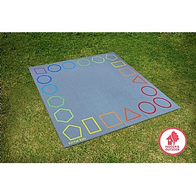 Essentials Rainbow Geometric Border Carpet - Education