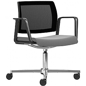 Kind Mesh Back 4 Star Swivel Meeting and Breakout Chairs with Arms