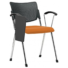 Mia Upholstered Conference Chairs with Writing Tablet