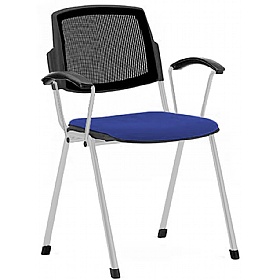 Mia Mesh Back Upholstered Stacking Conference Chairs with Arms
