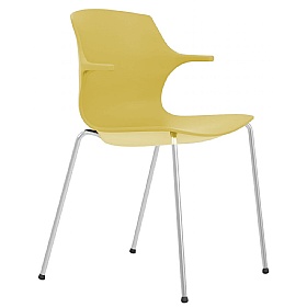 Pimlico Polypropylene Stacking 4-Leg Meeting and Breakout Chairs with Arms - Office Furniture