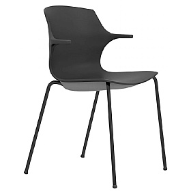 Pimlico Polypropylene Stacking 4-Leg Meeting and Breakout Chairs with Arms - Office Furniture