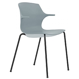 Pimlico Polypropylene Stacking 4-Leg Meeting and Breakout Chairs with Arms - Office Furniture
