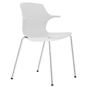 Pimlico Polypropylene Stacking 4-Leg Meeting and Breakout Chairs with Arms - Office Furniture