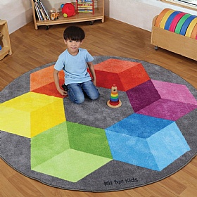 Rainbow Circular Polygons Carpet