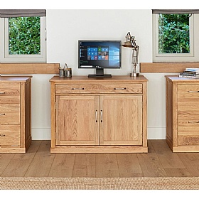 Mobel Oak Solid Wood Hidden Home Office Desk