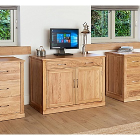 Mobel Oak Solid Wood Hidden Home Office Desk