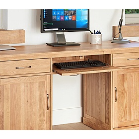 Mobel Oak Solid Wood Large Twin Pedestal Home Office Desk