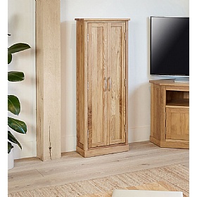 Mobel Oak Solid Wood Media Storage Cupboard