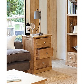 Mobel Oak Solid Wood Side Tables