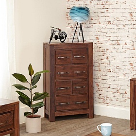 Mayan Walnut Solid Wood Media Storage Chest