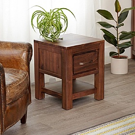 Mayan Walnut Solid Wood Side Tables