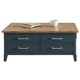 Signature Blue Solid Wood Coffee Table