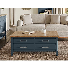 Signature Blue Solid Wood Coffee Table