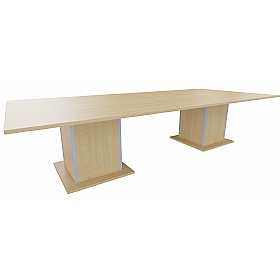 Qube XL Rectangular Boardroom and Conference Tables with Double Square Base