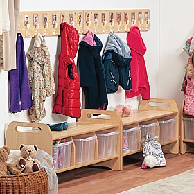 Little Hangers Nursery Wall Mounted Coat Hook and Bench - Education