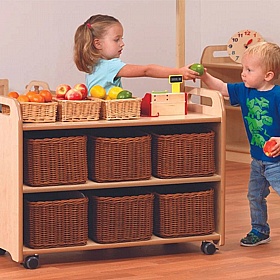 Tidy Tots Nursery Mobile Shelf Unit with Display and Mirror Back
