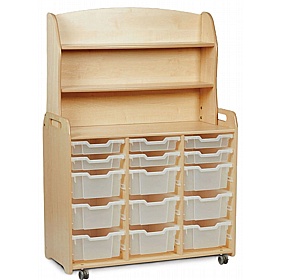 Tidy Tots Nursery Tall Triple Column Welsh Dresser with Tray Storage