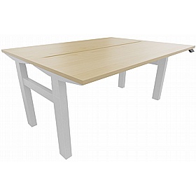 Progress Plus Electric Height Adjustable 2 Person Shallow Rectangular Back to Back Desks - Office Furniture