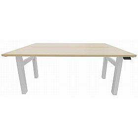 Progress Plus Electric Height Adjustable 2 Person Shallow Rectangular Back to Back Desks - Office Furniture