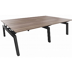 Linnea Elevate 4 Person Rectangular Back to Back Sliding Top Bench Desks