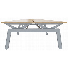 Linnea Elevate 6 Person Rectangular Back to Back Sliding Top Bench Desks - Office Furniture