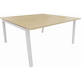 Linnea 2 Person A-Frame Rectangular Back to Back Sliding Top Bench Desks