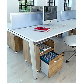 Linnea 2 Person Shallow A-Frame Rectangular Back to Back Sliding Top Bench Desks - Office Furniture