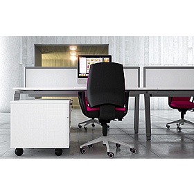 Linnea 4 Person Shallow A-Frame Rectangular Back to Back Sliding Top Bench Desks - Office Furniture