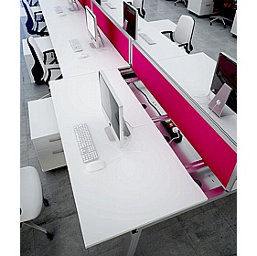 Linnea 6 Person A-Frame Rectangular Back to Back Sliding Top Bench Desks - Office Furniture