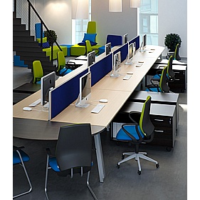 Linnea 6 Person A-Frame Rectangular Back to Back Sliding Top Bench Desks - Office Furniture