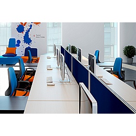 Linnea 6 Person A-Frame Rectangular Back to Back Sliding Top Bench Desks - Office Furniture