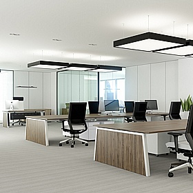 Linnea 6 Person A-Frame Rectangular Back to Back Sliding Top Bench Desks - Office Furniture