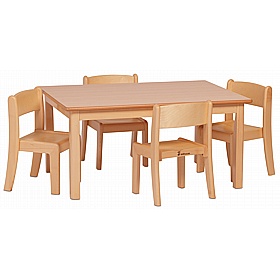 Teeny Tots Large Rectangular Table and Stacking Chair Set