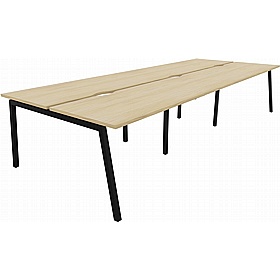 Linux II 6 Person A-Frame Rectangular Back to Back Bench Desks