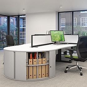 Elite Desk High Radial Tambour Cupboard - Office Furniture