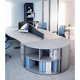 Elite Desk High Radial Tambour Cupboard - Office Furniture