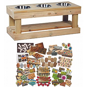 Adventure Tots Nursery Outdoor 3 Station Sensory Work Bench - Education