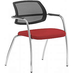 Moulton Low Back Mesh 4-Leg Meeting and Conference Chairs - Office Furniture